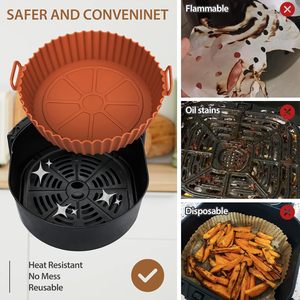 Revestimientos de Silicona Redondos Antiadherentes para Cestas de Horno y Ollas de Freidora de Aire, Aptos para Alimentos - Product Image 5