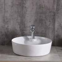 Évier de comptoir en céramique, lavabo de luxe, lavabo en porcelaine blanche, evier d'art upc pour salles de bains
