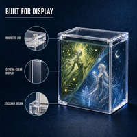 Boîte de présentation magnétique en acrylique épais de qualité supérieure (4-8 mm) pour cartes à collectionner, cartes gradées et cartes TCG, format personnalisé, pour collections premium