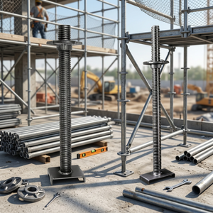 Accessoires de coffrage pour échafaudage Ringlock : Supports réglables solides avec base à vis creuse pour le support de coffrage de construction - Product Image 1