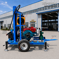 Petite foreuse portable diesel pour puits d’eau 200m boue et air mini machine hydraulique de forage pour l’eau CE