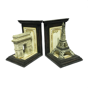 Tourist <strong>Souvenirs</strong> Resin Nordic France Louvre and <strong>Eiffel</strong> <strong>Tower</strong> in France Concrete Sculpture Decorative Bookends for Collection - Product Image 2