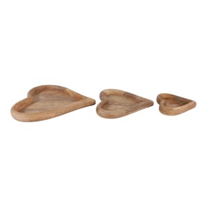 Vassoi decorativi in legno a forma di cuore per gioielli, piccoli oggetti o vanità - Set di vassoi decorativi - Product Image 5
