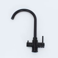 Robinet d'eau chaude de cuisine multifonctionnel noir mat monté sur le pont avec système d'osmose inverse 3 en 1