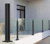 Reilbu Garde-corps en verre avec poteau en acier inoxydable, aspect soigné, haut de gamme, installation facile, pour terrasse