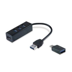 <b>USB</b> <b>hub</b> - 4-port <b>USB</b> <b>3.0</b> <b>hub</b>, black, includes <b>USB</b>-C adapter, ideal for multiple fast connections.* - Product Image 1