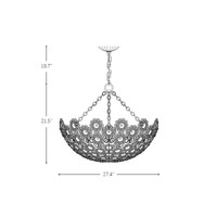 Lustre floral vintage français en cristal, artisanat en fer doré, luminaire suspendu décoratif pour petite salle à manger ou chambre