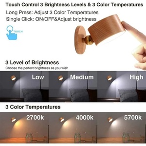 Lampe de chevet LED rechargeable magnétique 4W avec batterie de 1500 mAh - Product Image 6