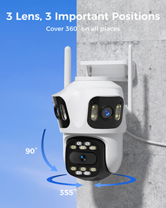 กล้องวงจรปิดไร้สายอัจฉริยะแบบหลายเลนส์ มุมกว้าง 8MP สำหรับภายนอกอาคาร รุ่น WSA18 กล้องรักษาความปลอดภัยพลังงานแสงอาทิตย์ไร้สาย WS - Product Image 2