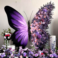 Nouvelle Arche de Fleurs Papillon Violette DKB Factory, Grande Murale de Papillons de Luxe, Toile de Fond Personnalisée avec Fleurs Artificielles