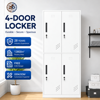 Armoire de rangement métallique verrouillable à 4 portes en acier pour employés, écoles, gymnases, dortoirs, vestiaires – Fournisseur direct usine OEM ODM