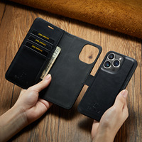 Étui de téléphone en cuir PU de luxe avec porte-cartes et protection pour 18 Pro 17/16/15/14 Pro Max