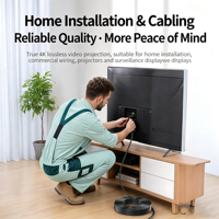 Cable HDMI 2.0 de Alta Definición (HDTV) 4K con Conectores Chapados en Oro para TV, Computadora, Decodificador y Proyector