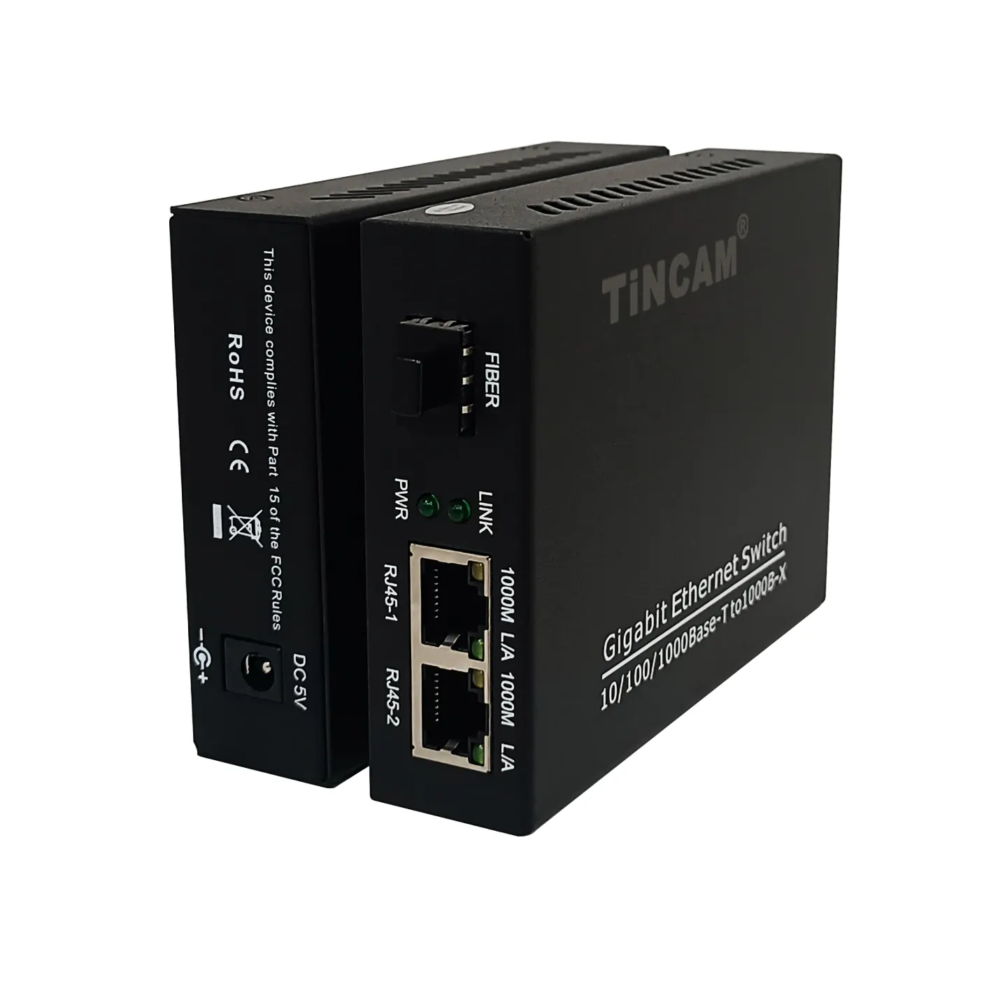 Tincam Gigabit PoE chuyển đổi 1 * SC + 2 * PoE cổng SFP bidi thu phát phương tiện truyền thông chuyển đổi sợi quang nội bộ doanh nghiệp switch48v