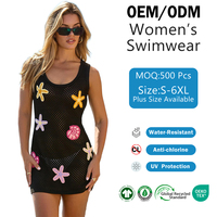 Shanhao OEM Robe de plage en crochet pour femme, mini-robe ajourée faite main en maille, tenue de plage d'été
