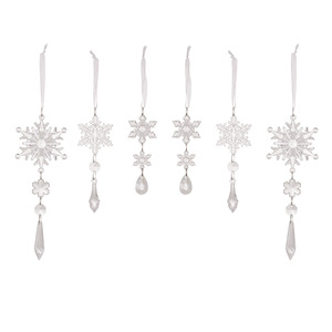 Nuevo conjunto de 6 piezas de guirnaldas de acrílico con copos de nieve, colgante de copo de nieve, decoración para árbol de Navidad. - Product Image 5