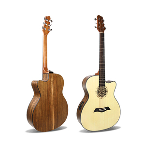 <span class=keywords><strong>Guitarra</strong></span> Electroacústica de 40 Pulgadas, Acústica-Eléctrica, de Madera de Nogal, con Ecualizador de 4 Bandas, Afinador, Orificio de Sonido Tallado, Acabado Mate - Product Image 2