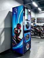 Distributeur automatique de lavage et de désinfection de casques de moto – Nettoyage hygiénique facile à utiliser avec paiement par pièces, carte ou sans espèces pour les motards et les magasins de motos