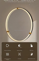 Miroir intelligent circulaire Alec anti-buée pour hôtel, en acrylique, avec écran tactile, éclairé, miroir rond pour salle de bain