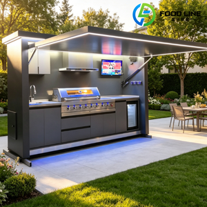 Outdoor Kitchen bar and Bench Outdoor Kitchen Built in Bbq Grill Set Stainless Steel Outdoor Kitchen Doors with <strong>Glasses</strong> - Product Image 5