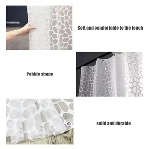 Benutzer definierte niedrige Preis-Dusch vorhang-Set mit rostfreien Löchern transparente PeVA-Dusch vorhang