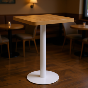 Mesa de Bistro Cuadrada Color Marrón Claro de 19.7 X 19.7 Pulgadas de MDF para Uso en Restaurantes - Product Image 2