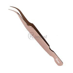 Pince à cils en acier inoxydable japonais de haute qualité avec pointe en fibre incurvée solide - Product Image 3