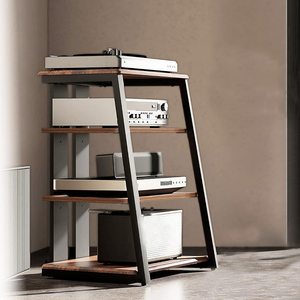 Soporte de <span class=keywords><strong>TV</strong></span> Esquinero de 4 Niveles con Estantes Ajustables, Mueble Moderno para Equipos de Audio y Video, Centro de Entretenimiento con Enchufes, Torre de Audio - Product Image 4