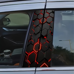 2 Pezzi Adesivi <span class=keywords><strong>per</strong></span> Auto in PVC Durevole, Motivo a Quadri, Impermeabili e Resistenti ai Graffi, Decalcomanie <span class=keywords><strong>per</strong></span> Portiere e Portelloni di Tutti i Modelli - Product Image 4