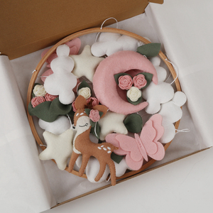 <span class=keywords><strong>Mobile</strong></span> <span class=keywords><strong>pour</strong></span> <span class=keywords><strong>bébé</strong></span> cerf, décoration de chambre d'enfant sur le thème de la forêt, animaux en feutre pastel, jouets suspendus <span class=keywords><strong>pour</strong></span> berceau - Product Image 6