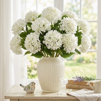 FANSTA Hydrangea Artificielle en Soie Effet Naturel, Fleur Unique, Vente en Gros pour Décoration Maison, Mariage et Fêtes