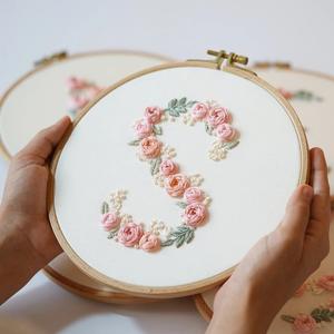 Coffret cadeau d'affaires personnalisé, broderie d'art aux fleurs sauvages écologiques avec cadre <span class=keywords><strong>en</strong></span> polyester, décoration murale botanique - Product Image 5