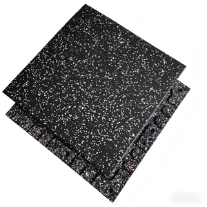 Interlocking <b>Rubber</b> <b>Floor</b> Tiles Black Speckled Non-Slip Wear Resistant Shock Absorbing Protective Flooring - Product Image 1