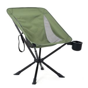 Chaise de camping KS, chaise pliante d'extérieur, cadre en aluminium, capacité de charge de 150 kg, utilisation plage et jardin, couleur verte - Product Image 1
