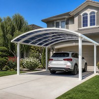Cochera Doble de Aluminio Reforzado con Techo Impermeable para 2 Autos, para Exteriores, Patio de Villa, Entrada de Vehículos