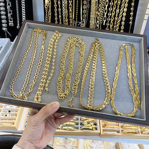 Lot de bijoux en gros plaqué or 18 carats, styles variés, chaînes <span class=keywords><strong>maille</strong></span> cubaine, chaînes <span class=keywords><strong>maille</strong></span> café, colliers et bracelets en vrac 13 - Product Image 5