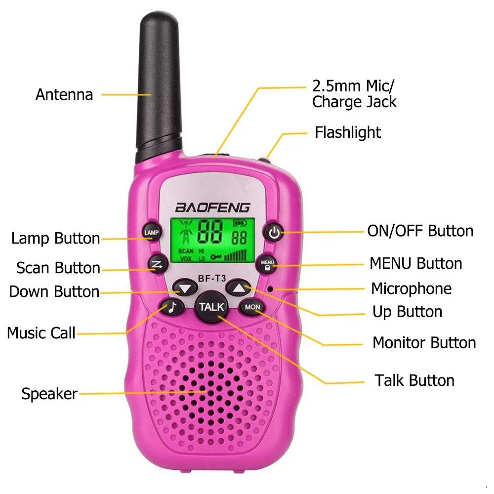 Walkie-Talkies Mini Twee-Weg Radio Station Pmr Kerstcadeau/Familie Gebruik/Camping 100-800M Walkie Talkie Kids