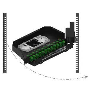 Panel de conexión de fibra óptica Montado en Rack tipo cajón de 19 ''1U 48 núcleos personalizado con adaptador de fibra óptica dúplex multimodo SC de 24 piezas