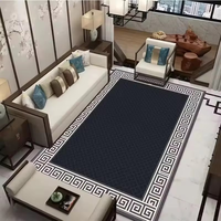 Luxuriöser Großer Polyester-Teppich Moderner Maschinengefertigter Geometrischer Muster-Teppich Rutschfester Wohnzimmerteppich-Set