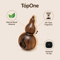 Diffuseur de voiture TopOne en bois de Hulu poli à la main, purificateur d'air premium en bois de Bubinga pour l'intérieur des voitures de luxe