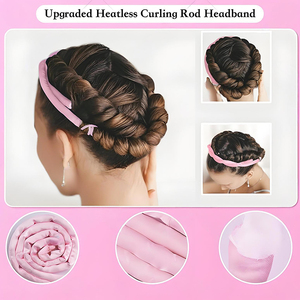 <span class=keywords><strong>Fer</strong></span> à <span class=keywords><strong>boucler</strong></span> sans chaleur de 1,6 mètre pour ondulations fines, sans dommage pour les cheveux, avec boucle éponge et ensemble de pinces à cheveux, outil de bouclage pour dormir - Product Image 4