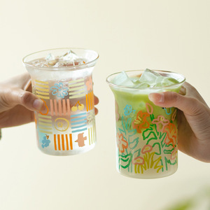Vasos de Vidrio de Boca Abierta Serie Painter, Resistentes a Altas Temperaturas, Ilustrados y Pintados a Mano, para Café, Jugo, Leche, Agua, Cerveza - Product Image 2