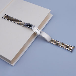 Omega-compatible 18 19 20mm Hollow Curved End BEAD of RICE 316L Acero inoxidable Lujo Plata Oro Reloj Correa Pulsera Correa - Product Image 2