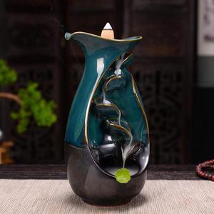 Encensoir en céramique bleu à cascade, brûleur d'encens, porte-encens de décoration pour <span class=keywords><strong>la</strong></span> maison - Product Image 3