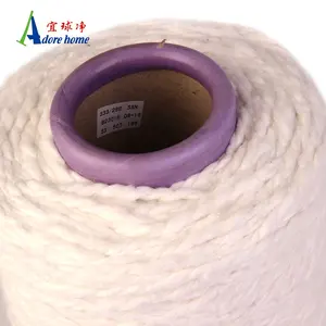 Hilo de mopa de algodón blanco húmedo material reciclado hilo trenzado para mopa de 4 capas
