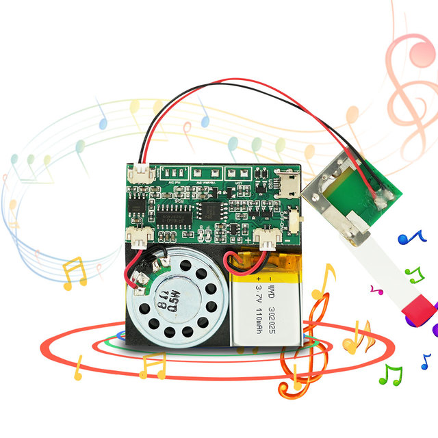 High Sound Quality USB Audio Module Recordable and Chargeable Music Voice Chip Greeting Card Version for Computers