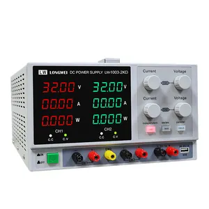 Longwei LW-1003-2KD 4-Digits LED Display Adjustable DC Power Supply 100V 3A with Output Enable/Disable Button Leads Power Cord