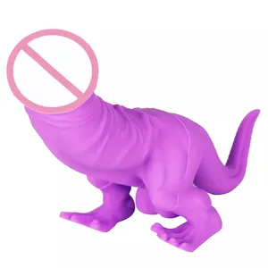 Jouets sexuels pour femmes en forme de dinosaure Tyrannosaurus, pénis animal en silicone, gros anal réaliste, masturbation féminine, gode dragon - Product Image 1