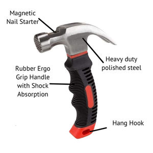 ค้อนตีตะปูหัวเหล็กขนาดเล็ก 8 ออนซ์ ด้ามพลาสติก ค้อนตีตะปูแบบมีเล็บ สำหรับงาน DIY OEM ใช้ในบ้านและตั้งแคมป์กลางแจ้ง - Product Image 4