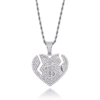 Collier hip-hop avec pendentif dollar en zircon, style hipster, pour une personnalité affirmée